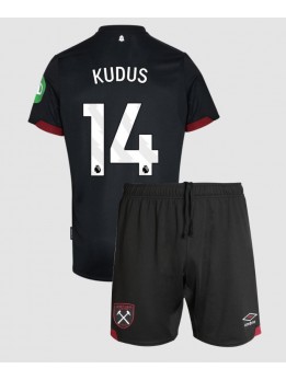 West Ham United Mohammed Kudus #14 Replika Borta Kläder Barn 2024-25 Kortärmad (+ byxor)